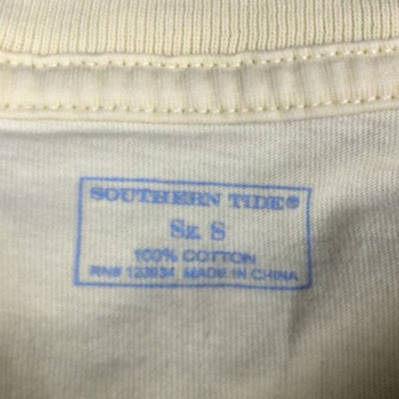 Southern Tide Yellow Pocket T-Shirt Sz Small S Frat Preppy Fishing Flipjack - Picture 3 of 9